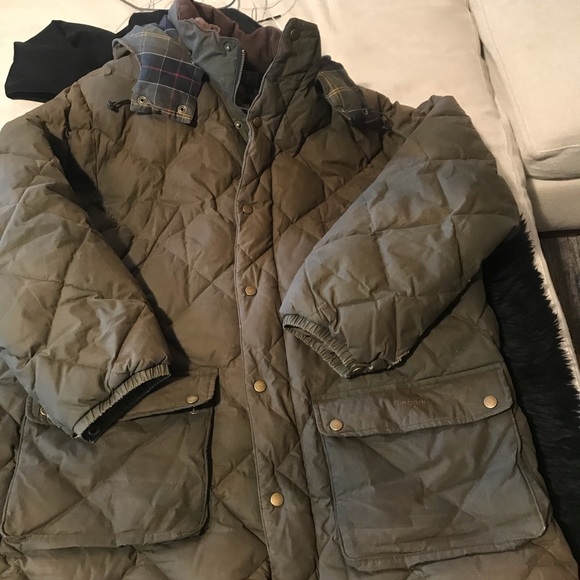 barbour waxed down jacket